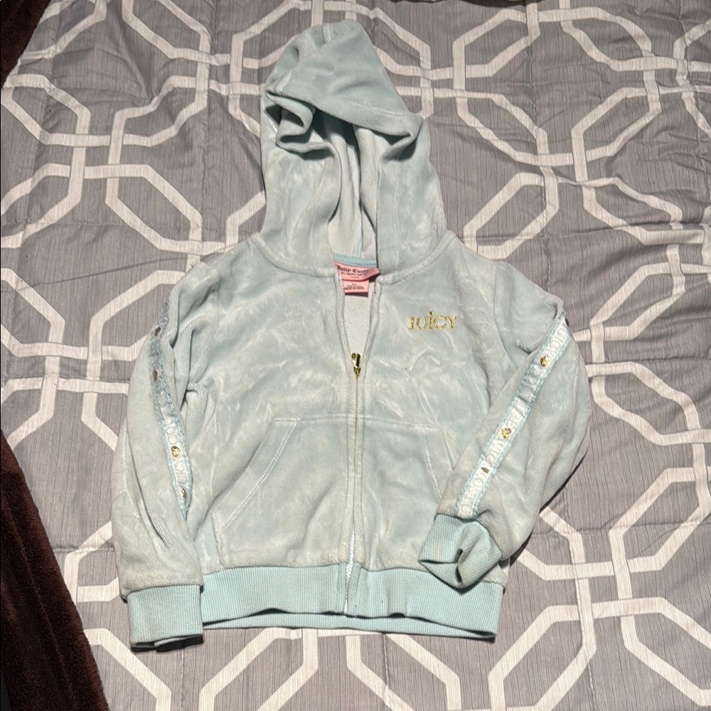 Juicy Couture mint green Kids Hoodie with Gold Accents
